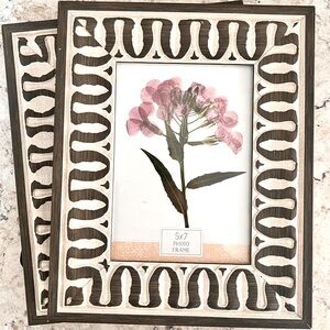 Two Gray and White Picture Frames 5x7